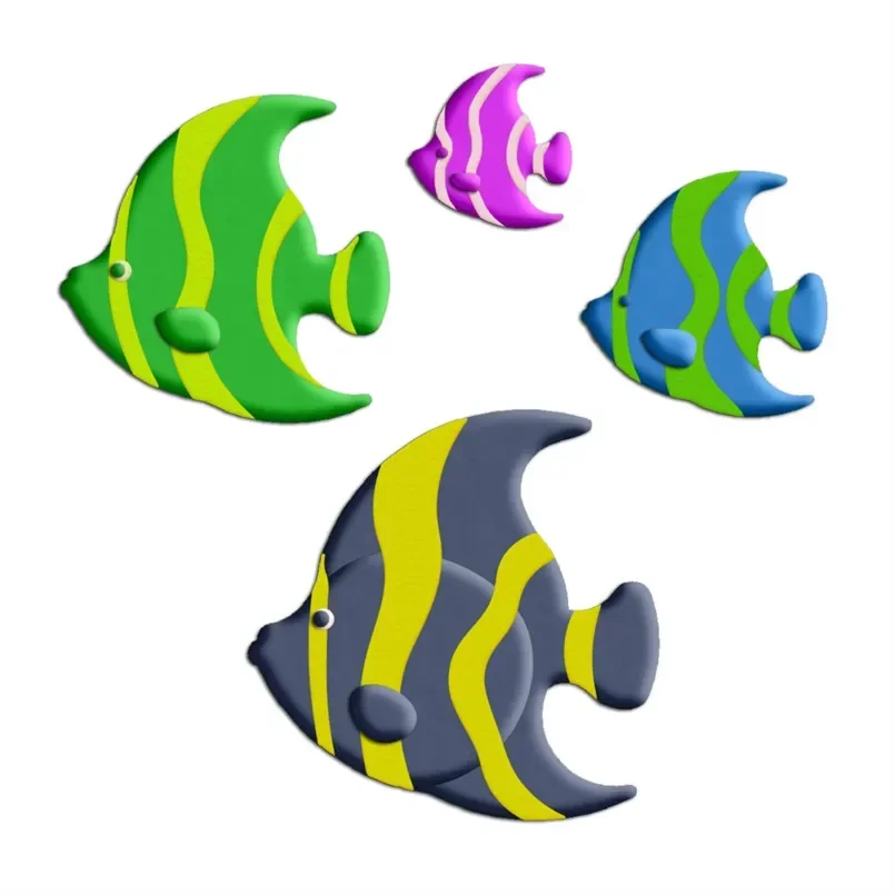 Four Specifications Cartoon Aquatic Animal Plastic Molds Cake Fondant Cookie Sushi and Fruits Cutters