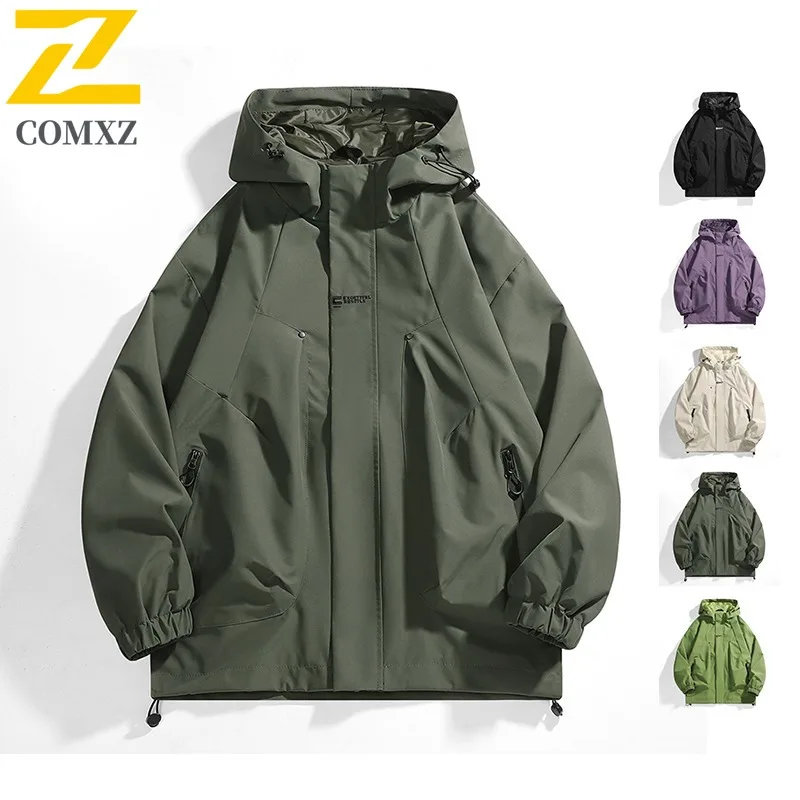 COMXZ Luxury Men Jacket Lightweight Outdoor Travel Warm Coat Casual Solid Color Riding Comfort Cold Resistant Winter Jackets