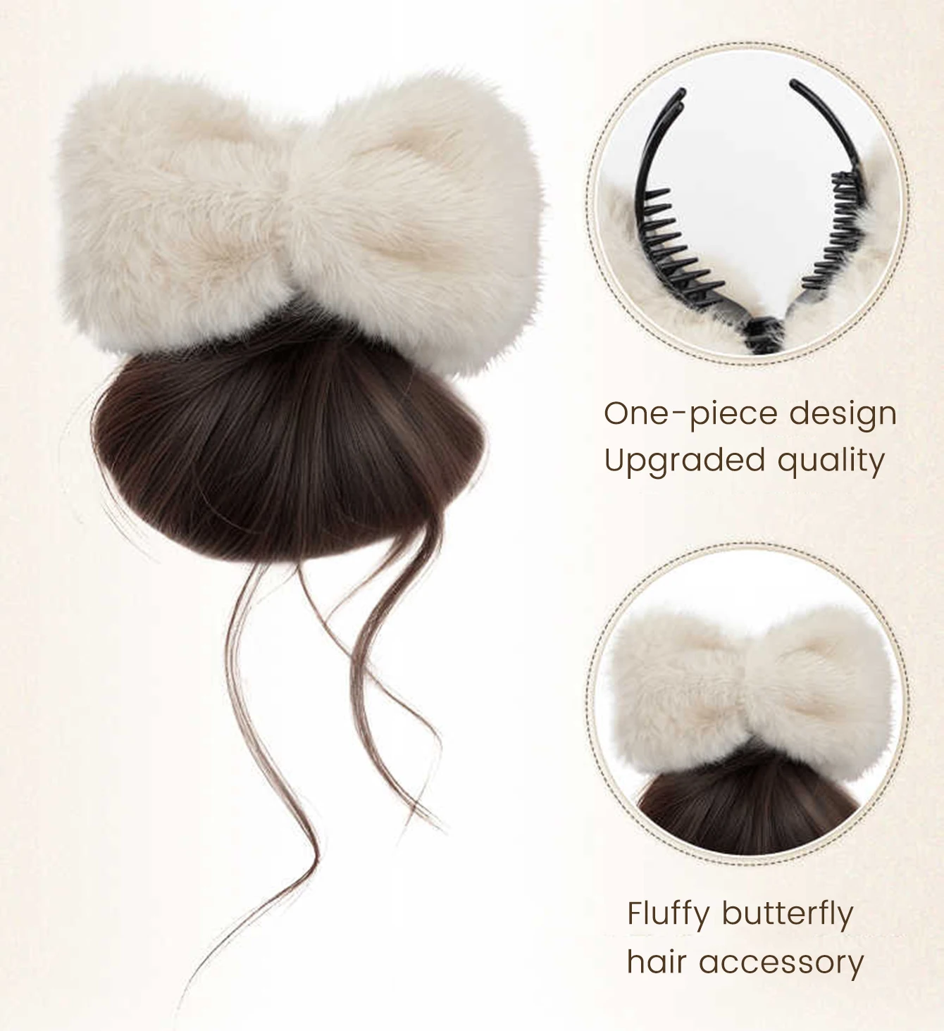 Synthetic Hair Claw Clip for Women Winter Back Chignon