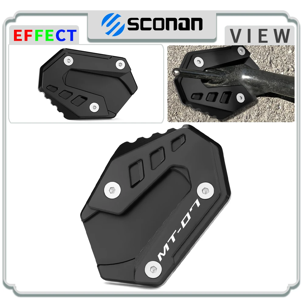 

For YAMAHA MT07 MT-07 MT 07 2014-2021 2022 2023 Motorcycle Accessories CNC Aluminum Kickstand Side Stand Enlarger Extension Pad