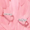 Chic Angel Wing Ring for Couple Pink Heart Cubic Zirconia Eternity Rings Romantic Forever Love Finger Jewelry Valentine Day Gift 5
