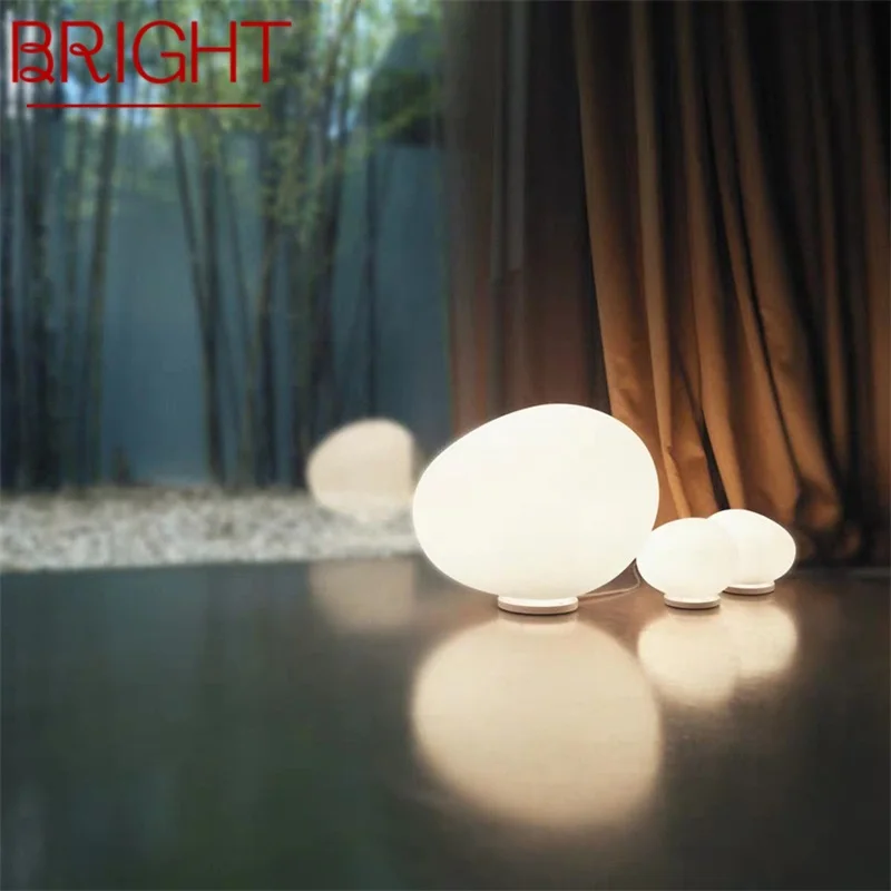 

BRIGHT Nordic Table Light Creative LED White Eggs Shape ModernLamps Bedroom for Home Decoration