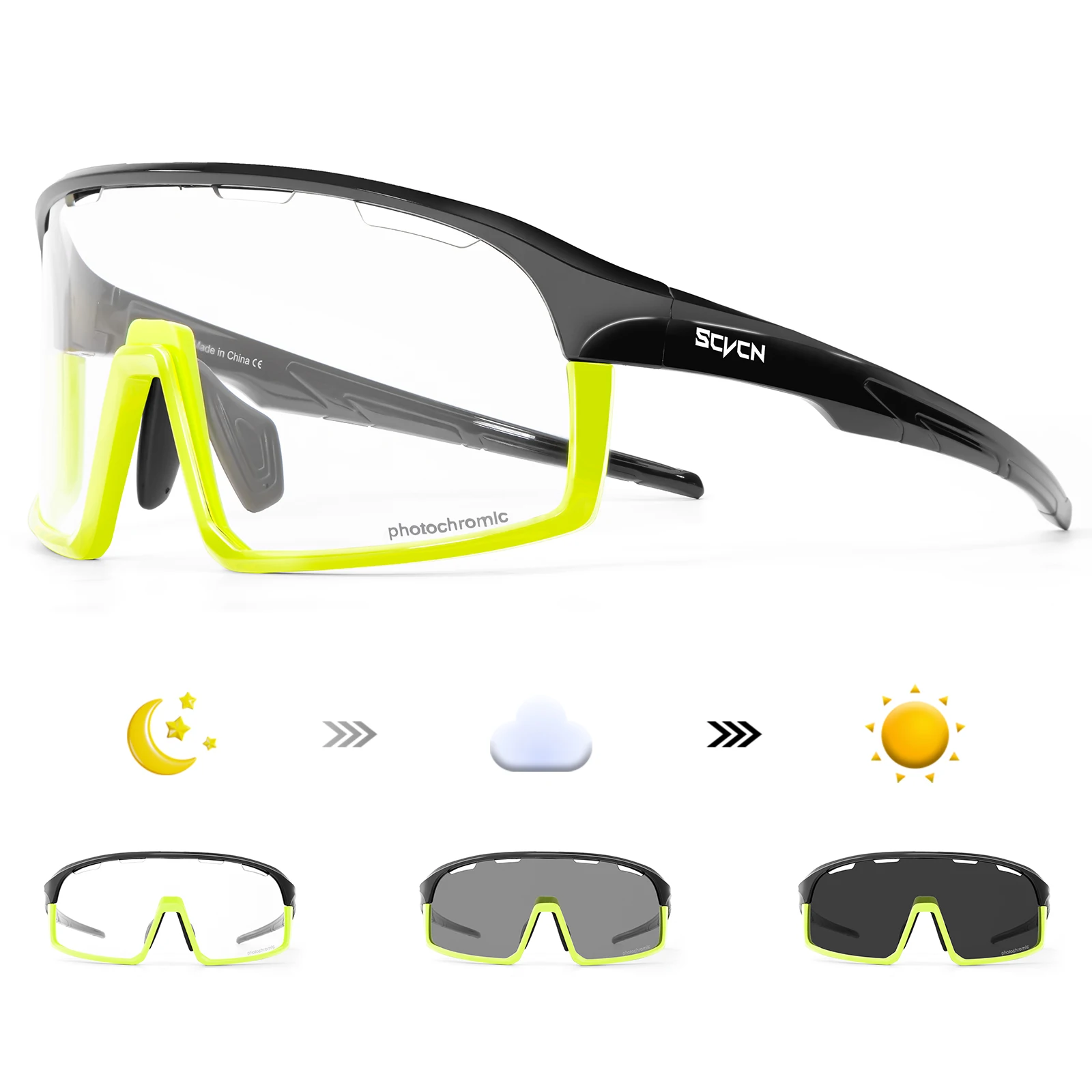 Scvcn Photochromic Sunglasses Mtb Cycling Glasses Men Women Outdoor