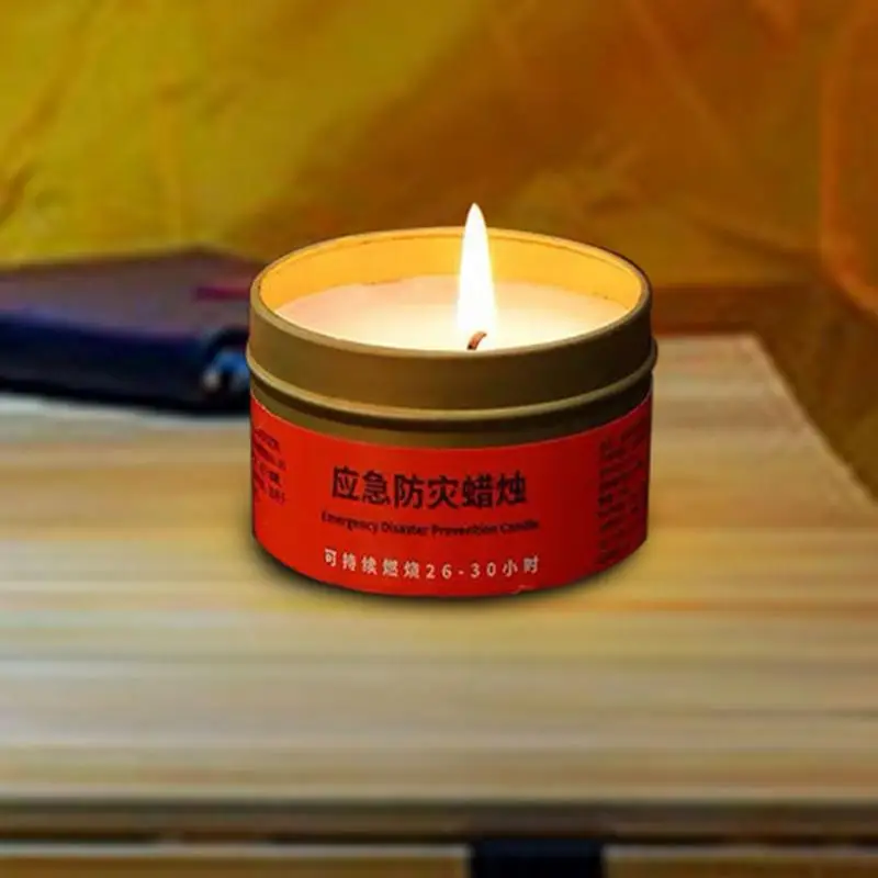 Disaster Prevention Emergency Power Outage Lighting Candles 30Hour Tea Light In Flat Container Windproof Warmer Tea Light Candle