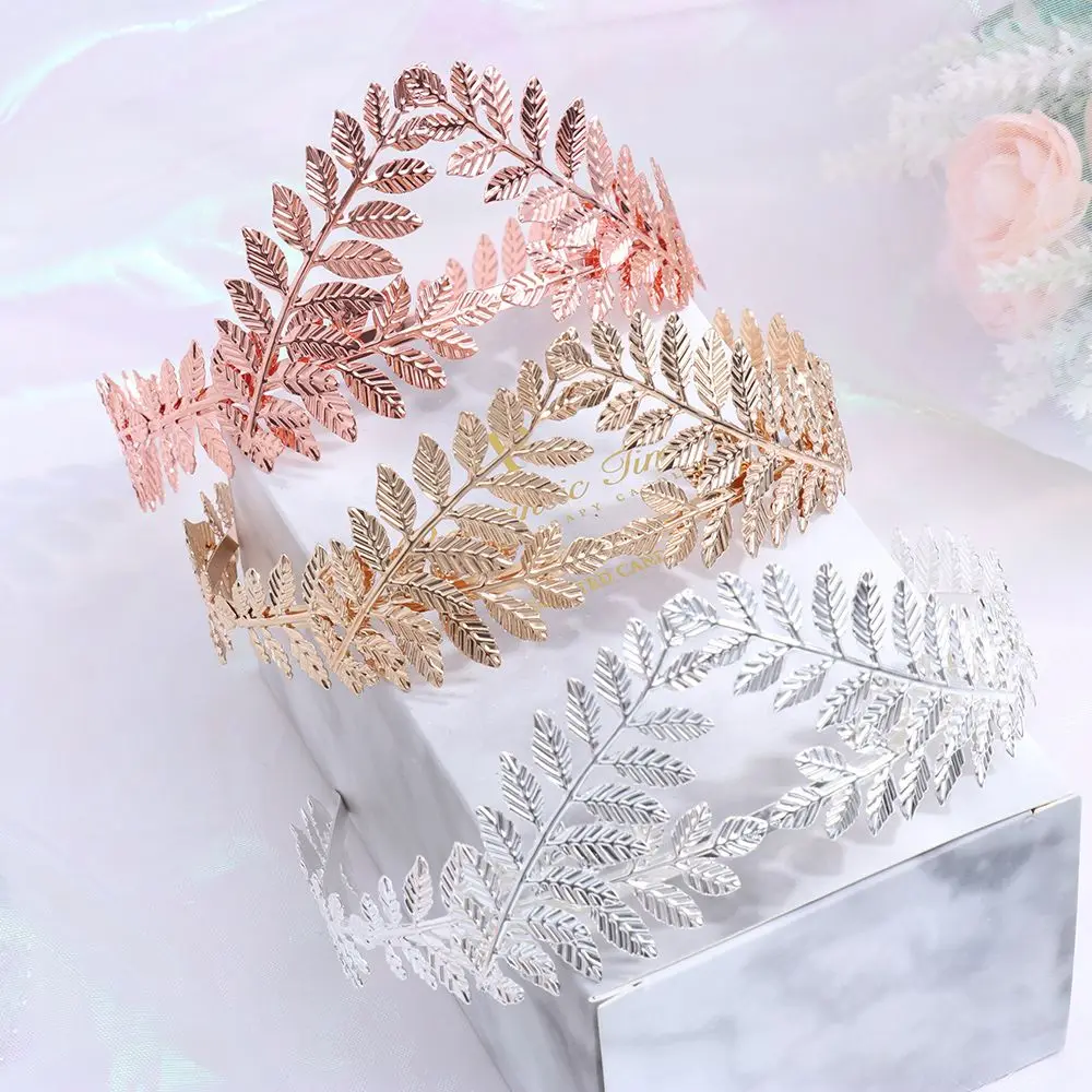 

Combs Headwear Hair Bands Gold Leaves Wreath Bride Headbands Wedding Hair Crown Leaves Hair Hoop