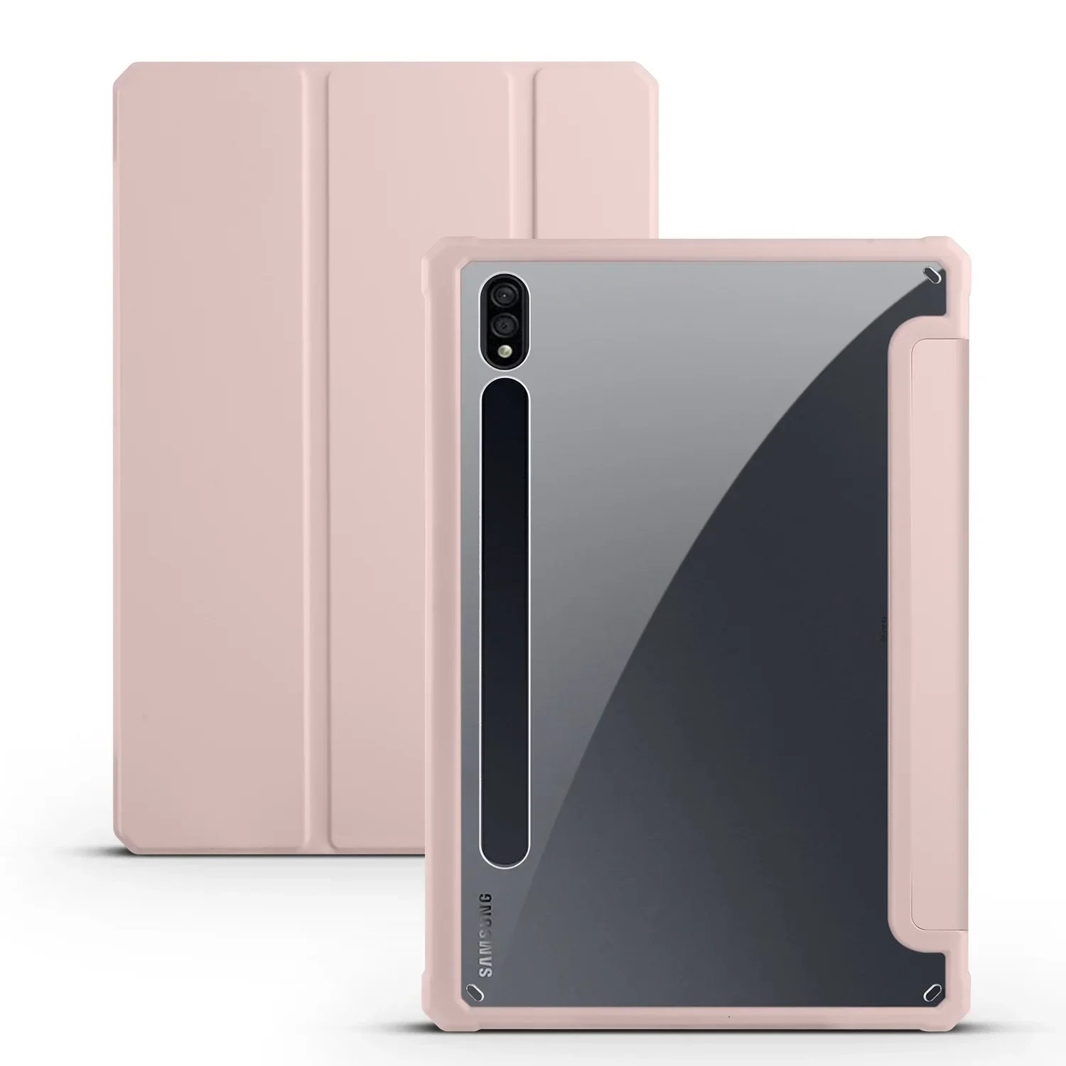 Enhanced Shockproof Flip Cover with Kickstand and Clear Stand