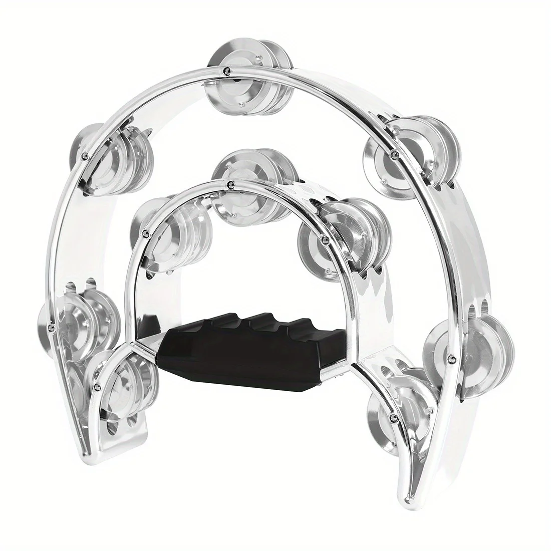 10-inch ABS Tambourine Hand Held Drum Metal Bells For Party Performance Concert Rhythm Instrument For Adults