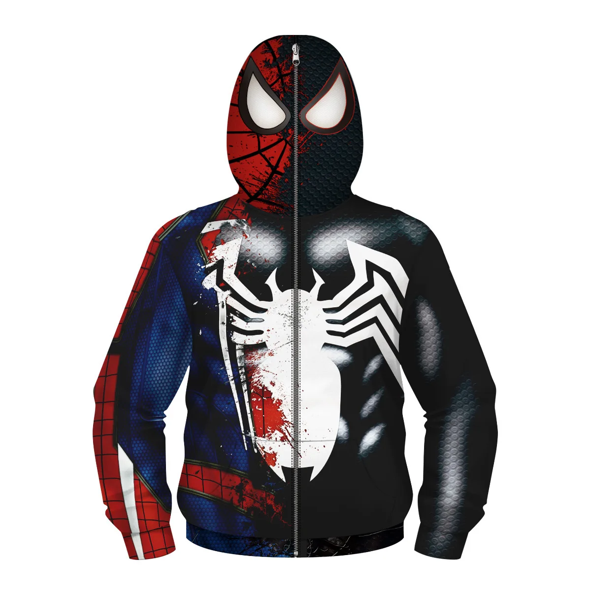 

Hot Toys Iron Man Venom Spider-Man 3D Digital Print Children's Role-Play Masked Long Sleeved Children's Hoodie Boys Zip-Up Coat