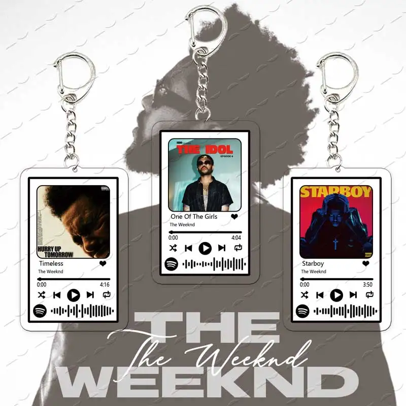 The Weeknd Music Playlist Acrylic Keychain - Starboy & Blinding Lights Fan Accessory Gift