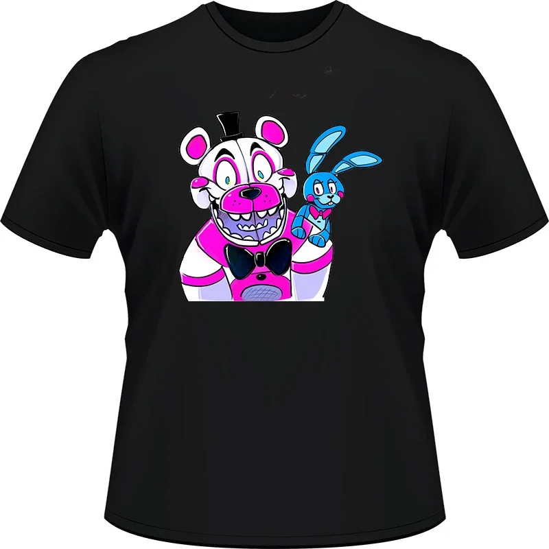 

Funny Bear and His Doll Cotton T-Shirts Popular Novelty Nostalgia Hipster Printed Tee Tops Trend Creative Cute Breathable Slim