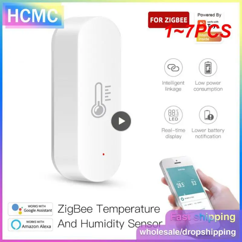 

1~7PCS Tuya Temperature Humidity Sensor Monitoring Reminder Temperature Humidity Via Smart Life Alexa Home