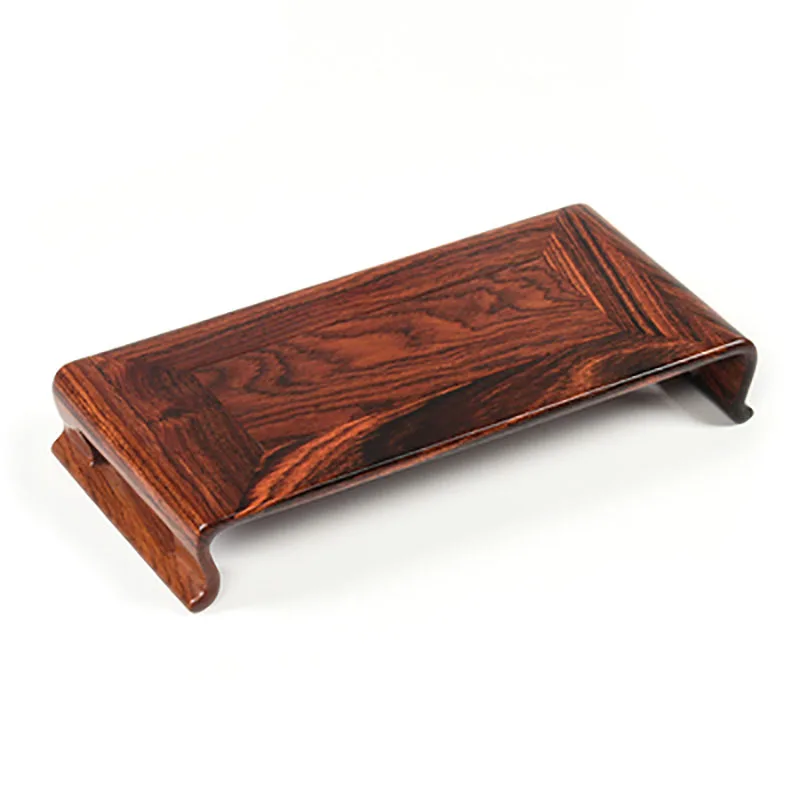 Rectangular wooden Buddha statue base, strange stone vase, tea pot, incense burner, decoration base