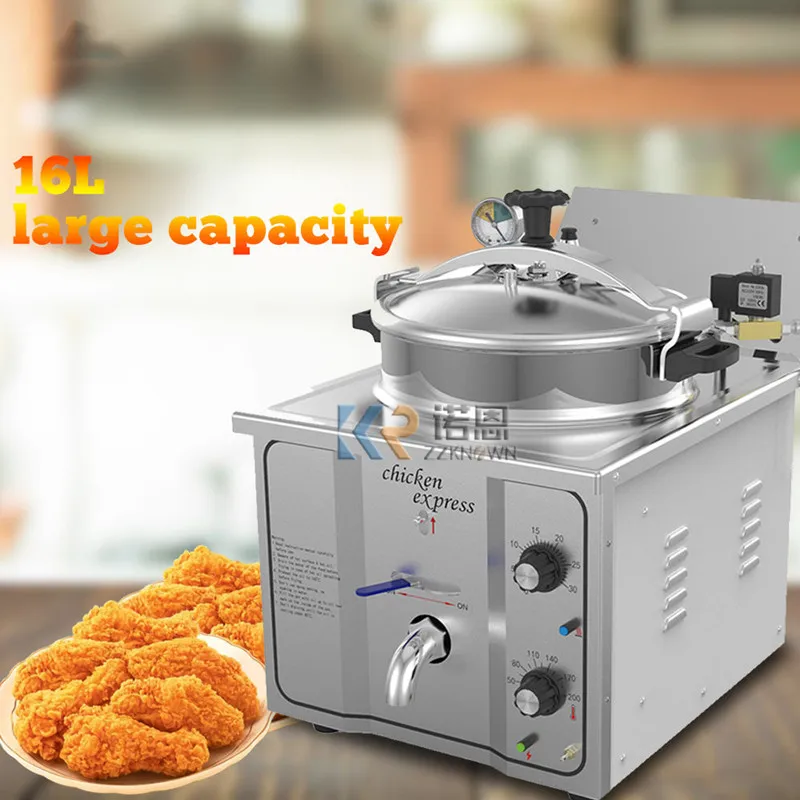 Chicken Pressure Fryer, 16L Chicken Fish Pressure Fryer Machine, 3000W  Tabletop Restaurant Kitchen Frying Machine with Automatic Power-off  Functions