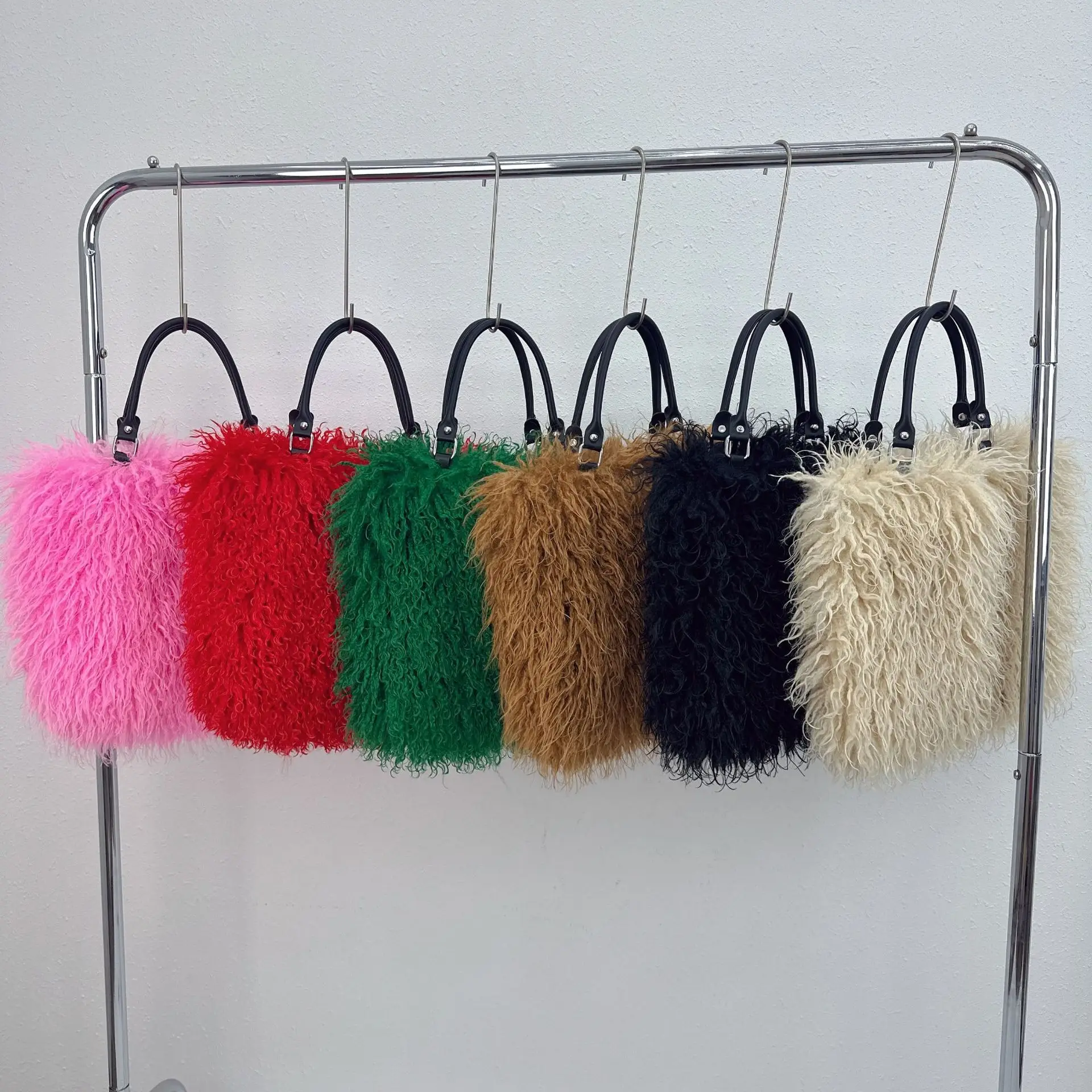 2025 Designer Faux Fur Tote Bag for Women Luxury Handbags Autumn Winter Plush Shoulder Crossbody Bags Brand Shopper Purses New