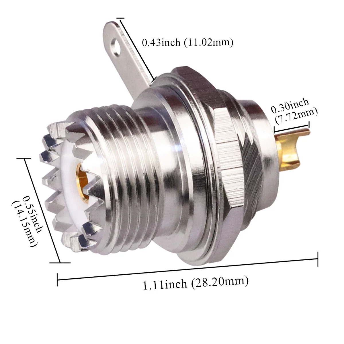 UHF SO-239 Female Connector For RF Coaxial Cable | M&P - Foto 2