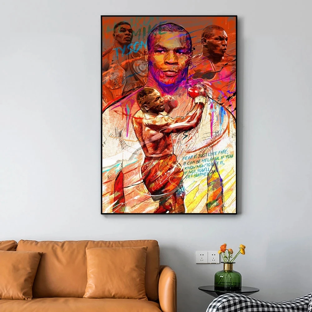 

Спортивные искусства, плакаты, печать на стене, холст, бокс, Майк Тайсон, живопись для гостиной, украшение для дома
