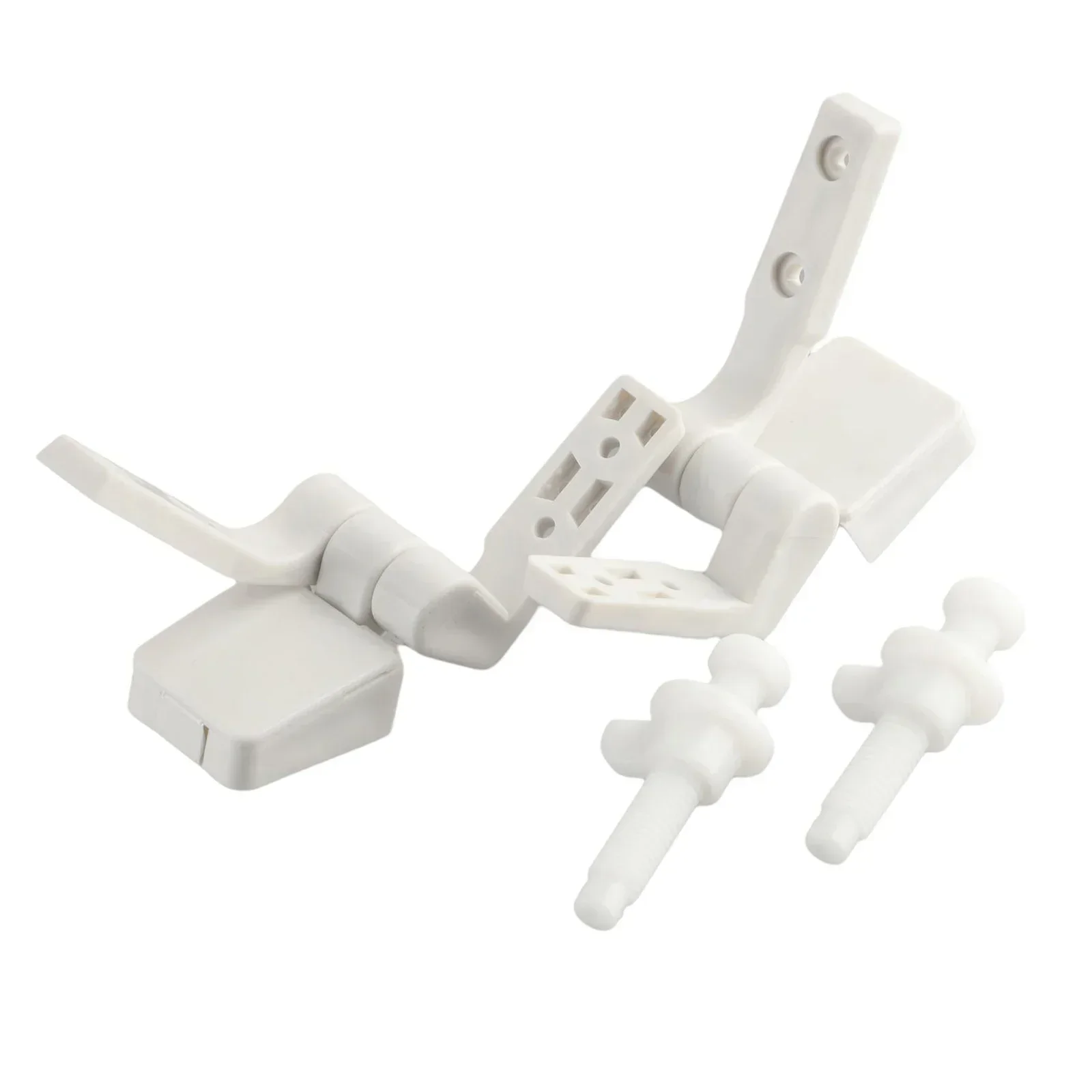 White Plastic Toilet For Seat Lid Hinge Replacement 1 Pair With Bolts Screw Nuts For Flush Toilet Cover