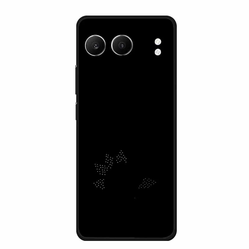 Cute Cartoon Cat Black Silicone Soft Back Cover Case