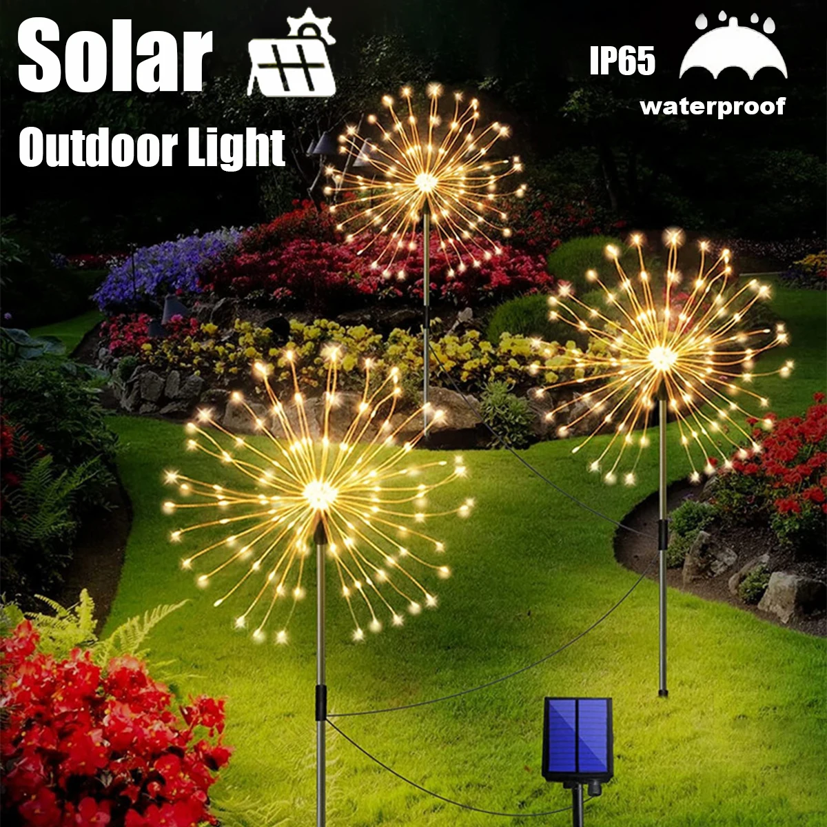 4PC Outdoor Garden Lights 8 Lighting Modes IP65 Waterproof Solar Garden Lights Dandelion For Patio Lawn Party Festivals solar lights solar fairy lights solar landscape lights solar pathway lights garden lights solar stair lights