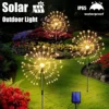 4PC Solar Garden Lights IP65 Waterproof Outdoor Garden Lights 8 Lighting Modes Dandelion Lights For Patio Lawn Party Festivals 1