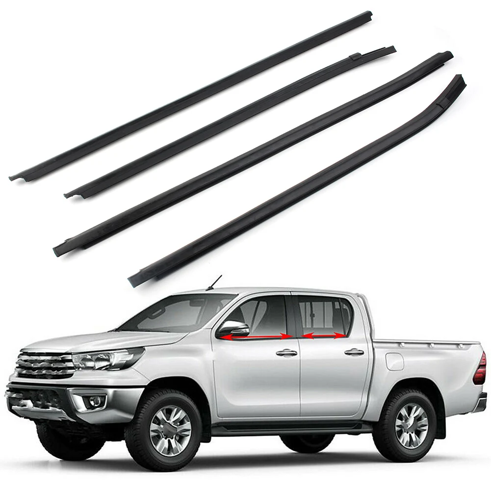 

4Pcs Car Weatherstrip Exterior Door Window Seal Belt For Toyota Hilux SR5/VIGO/PICKUP MK6 2005-2010 2011 2012 2013 2014 2015