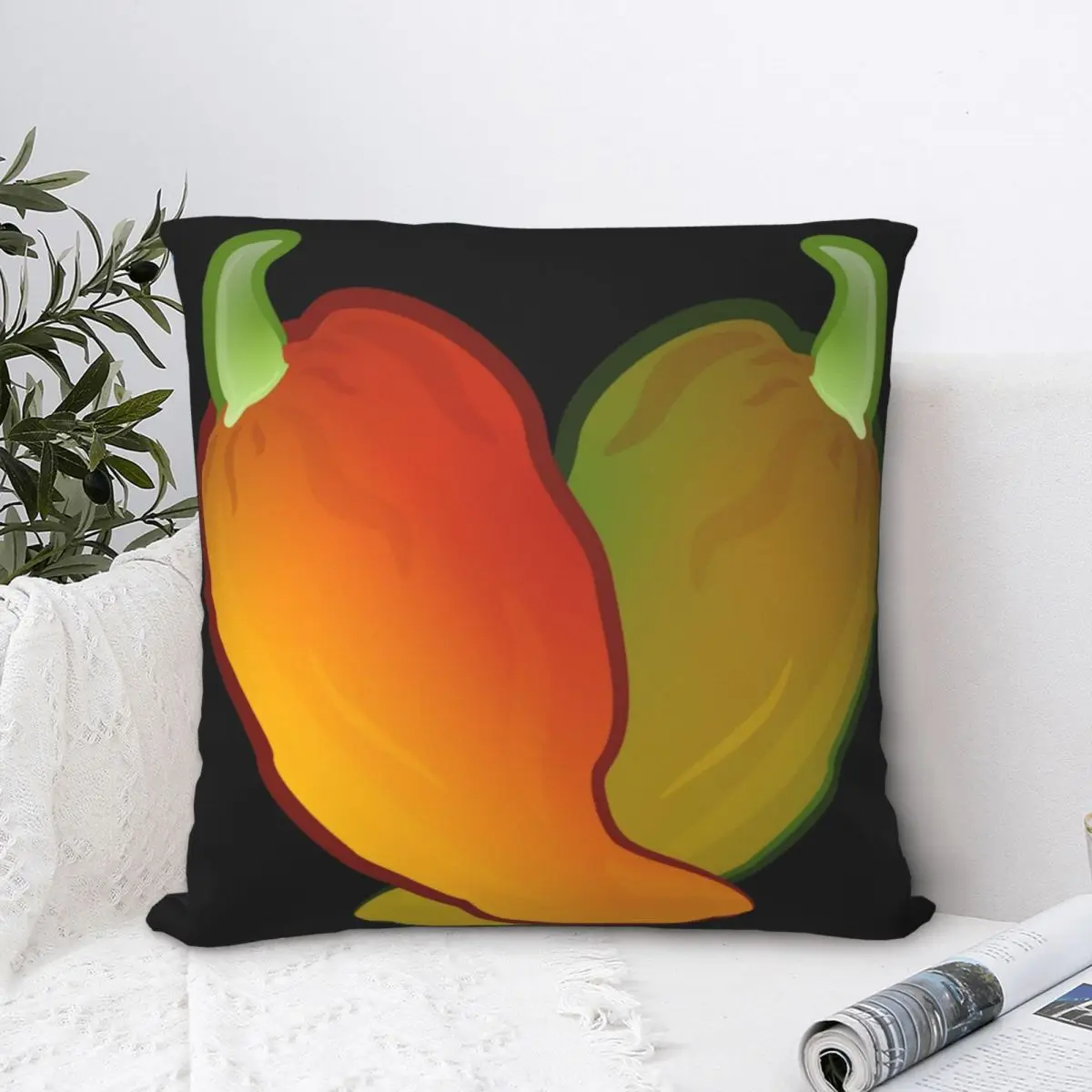 

Ghost Chili Cross Square Pillowcase Polyester Pillow Cover Velvet Cushion Decor Comfort Throw Pillow For Home Car