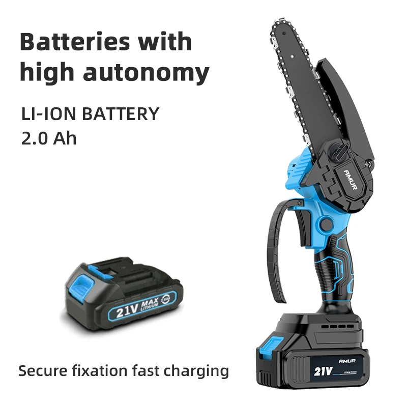 강력한 무선 충전식 소형 전기톱, 21V, 6 인치 미니 전기톱, 2000mAh 배터리, 가지치기 정원 도구