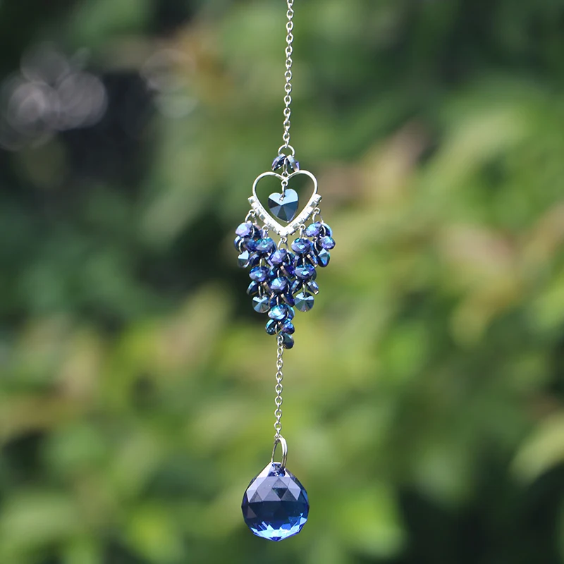 1PCS Hanging Heart Suncatcher Prism Pendant for Home Office Garden Decoration Rainbow Maker Window Pendant