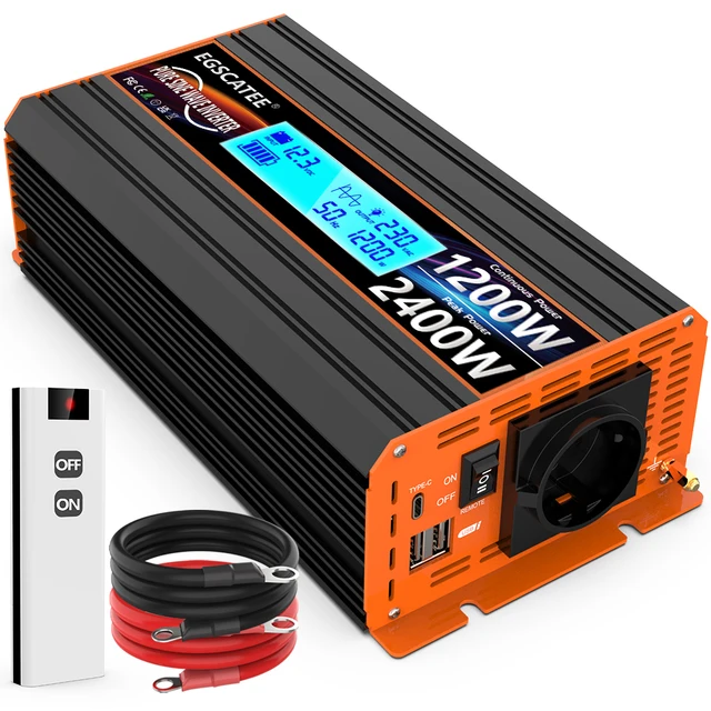 Inverter 4000W Onda Sinusoidale Pura - 12V To 220V, 2 Prese EU, USB, Telecomando, Per Camper - Foto 11