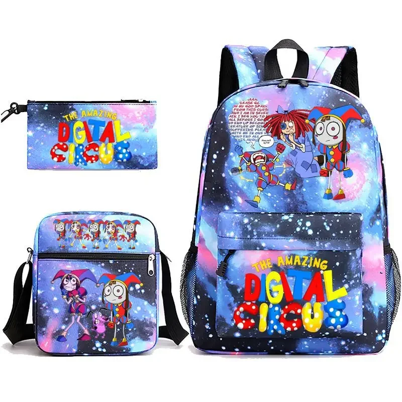 3 Pz-Set Nuovo The Amazing Digital Circus Student School Bag Borsa Per Bambini Miglior Regalo Per Bambini Anime Cartoon School Bag Mochila