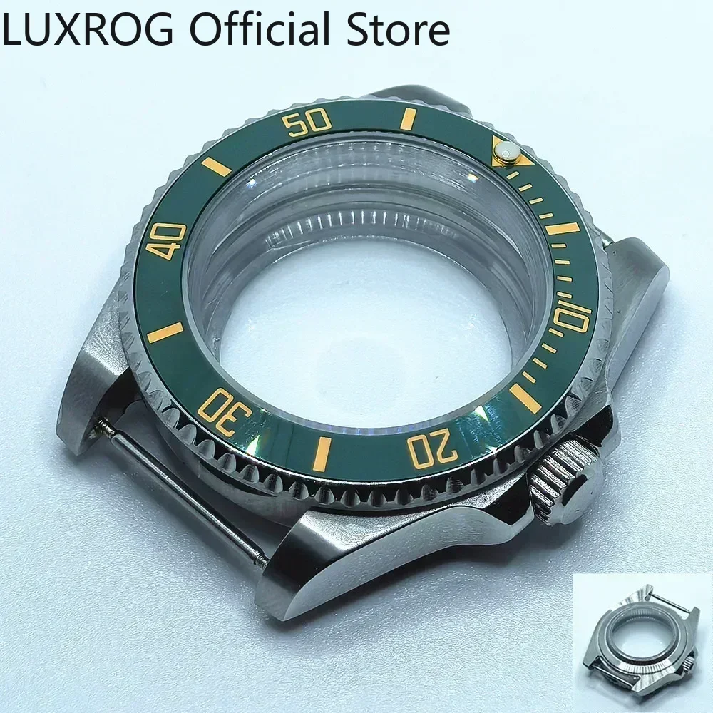Stainless Steel 40MM Black Blue Ceramic Insert Watch Case