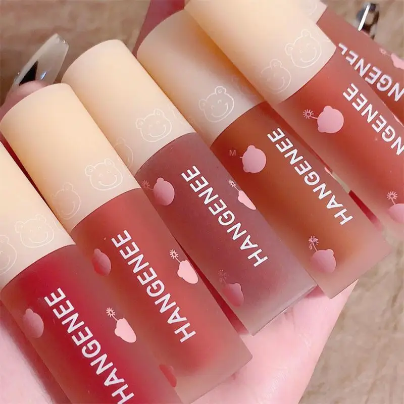 HANGENEE Fireworks Bear Lip Glaze Mirror Water Light Lip Gloss Parity Waterproof Lipstick Tint Makeup For Cosmetics