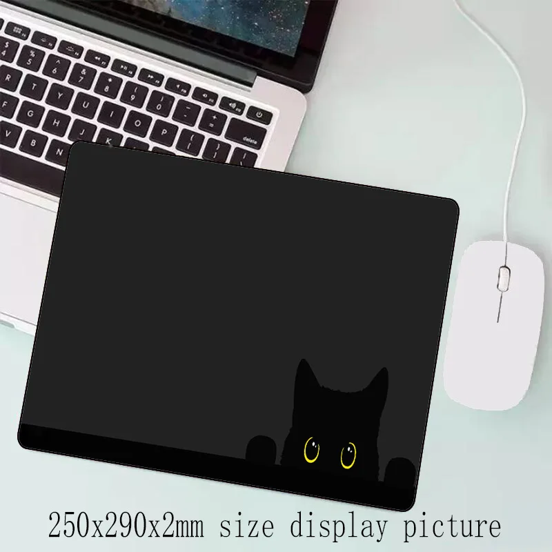 Kawaii Black Kitten Mouse Pad Image 10