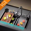 VGX Multifunction Single Kitchen Sink Large Digital Display Sink Kitchen Gourmet Faucets Cup Washer Stainless steel 304 Sink 2
