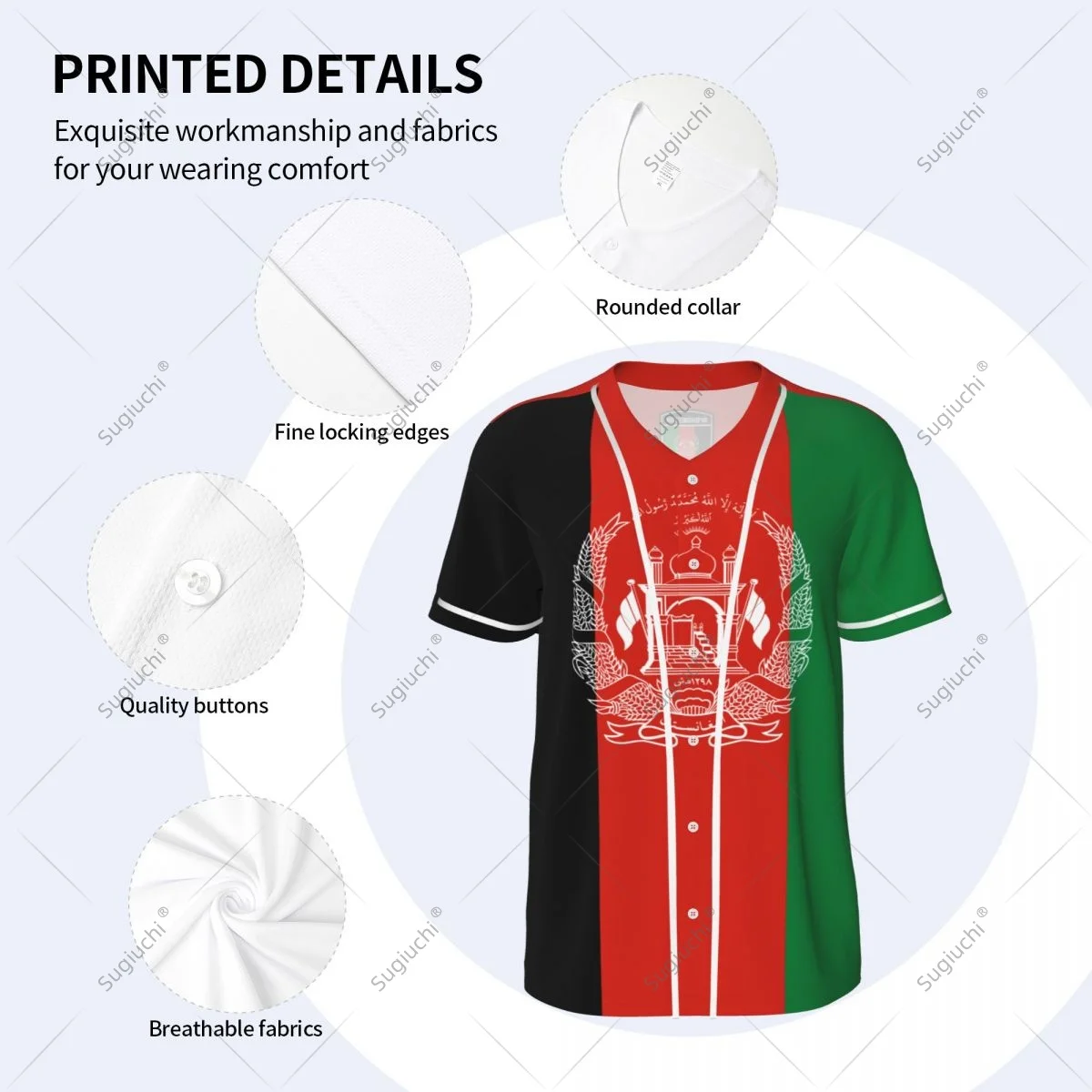 3D Printed Afghanistan Flag Men Baseball Jerseys Mesh Sports T-shirt Tees Name Nunber