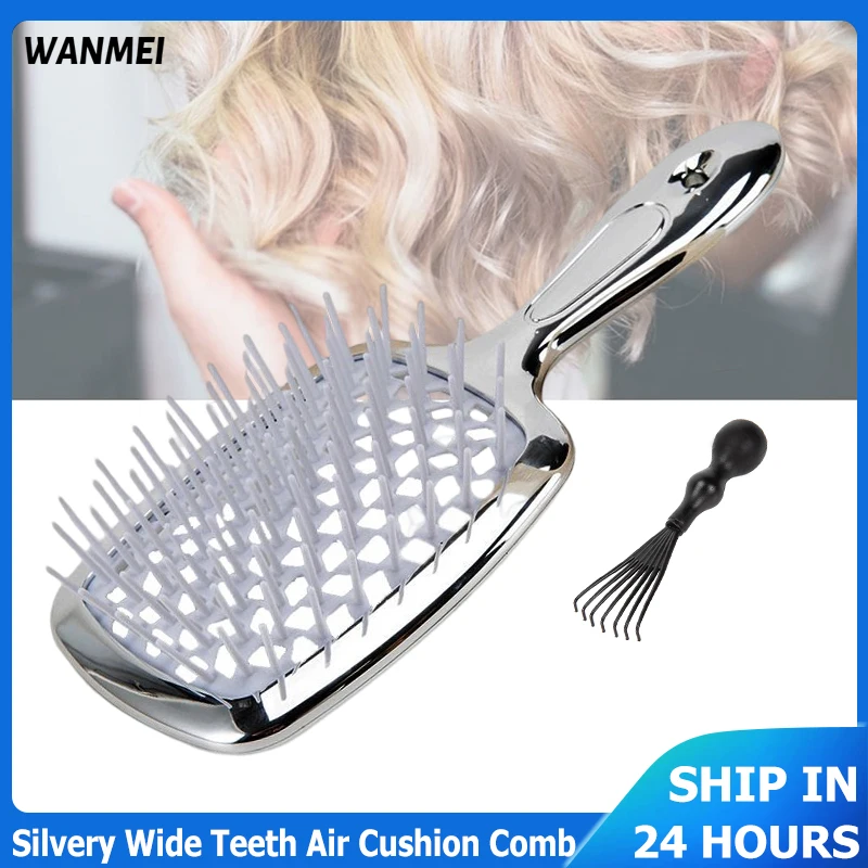 Janeke comb SilveryWide Teeth Air Cushion Combs Bakhogold Comb janeke hair bruh sAnti-static Hairbrush for Scalp Massage Tools