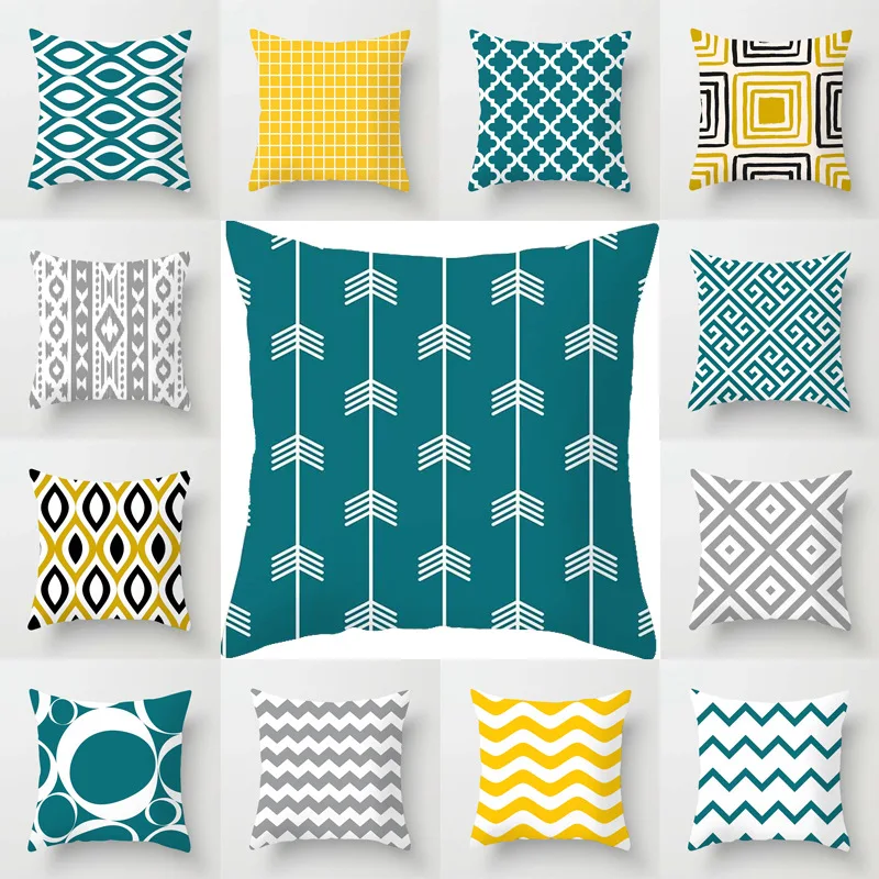 

Home Furnishings European Style Geometric Throw Pillow Cover Abstract Car Interior Sofa Pillow Cover