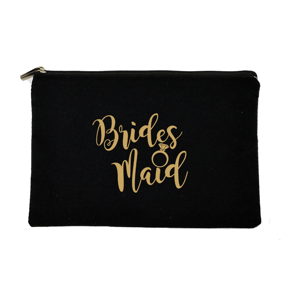 Bride Team Print Bridesmaid Gifts Women's Makeup Bags Female Toiletry Bag Cosmetics Case Bag Storage Wash Pack Travel Organizer 2