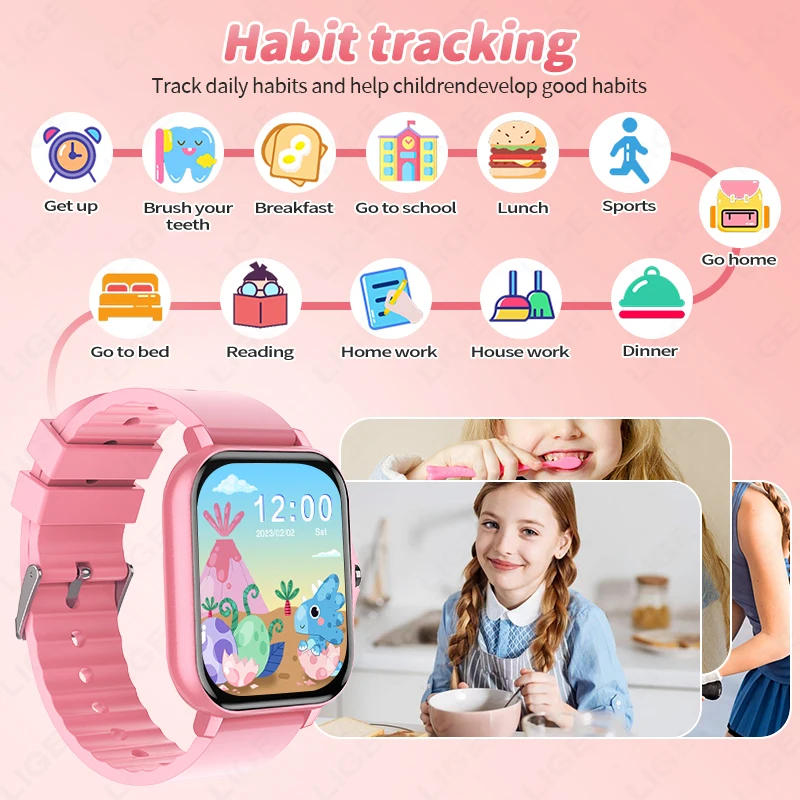 2026 Smart Watch Kids 14 Puzzle Game Sleep Monitor Flashlight Alarm Clock Pedometer Gift For Children 4 to 12 Boy Girl Toy Watch