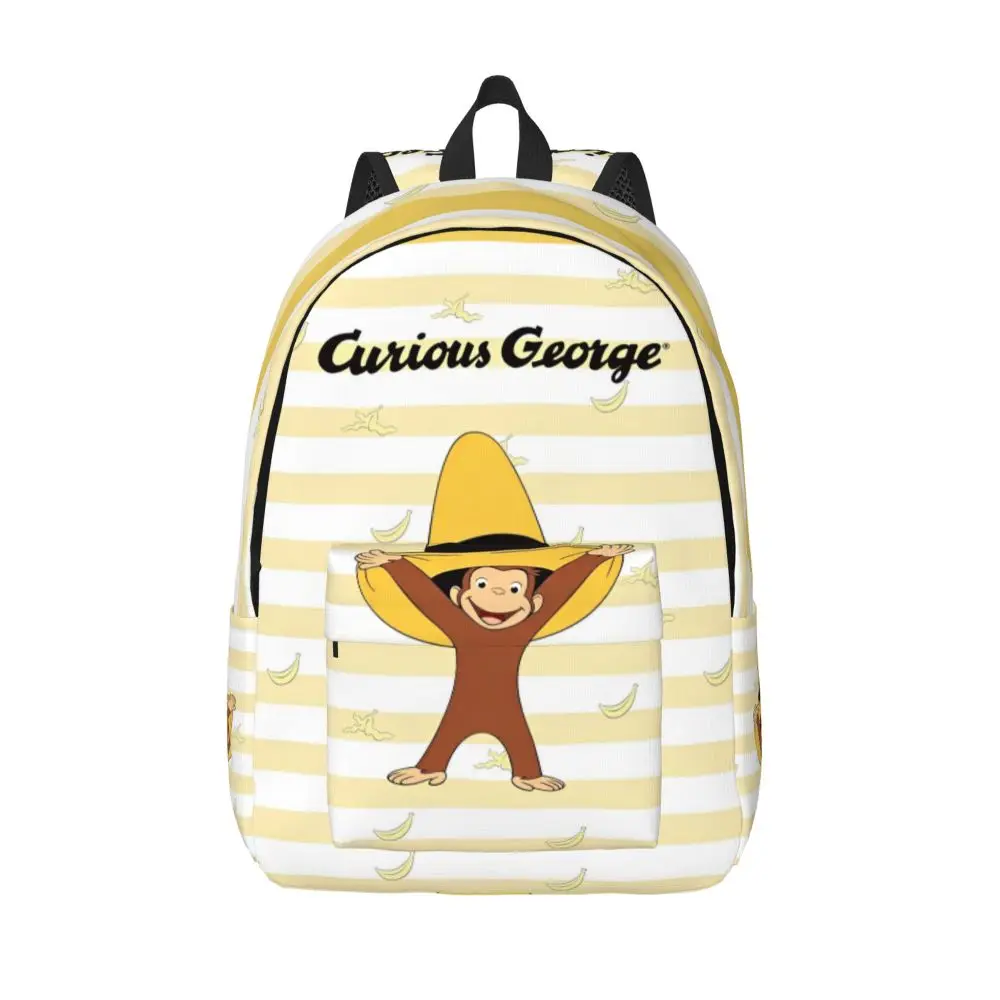 Neugierige George Monkey Cartoon Rucksack für Männer Frauen lässig Studenten Arbeit Daypack TV-Serie Laptop Umhängetasche im Freien – Detail 2