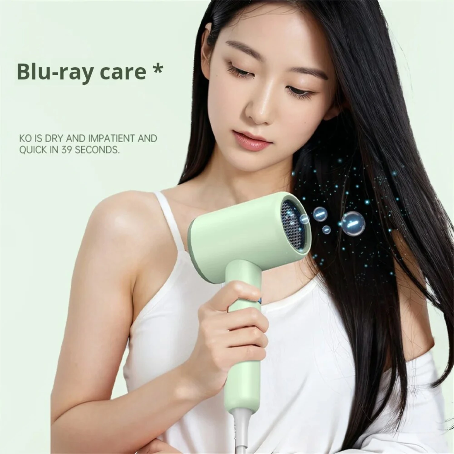 NEW Salon Quality Blue Light High Powered Professional Hair Care Blow Dryer-Efficient Styling and Faster Drying-Strong Air B