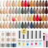 30 Colors Dip Powder Set with Essential Dip Liquids and Manicure Nail Tools for Salon Home Nail Art Design Women Gift Set 1
