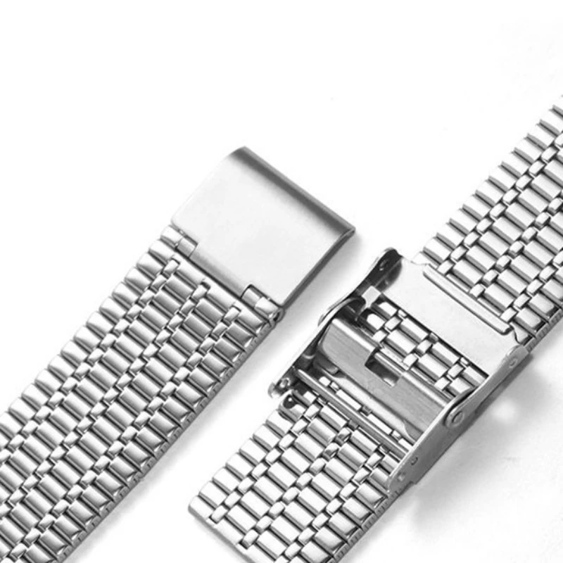 Stainless Steel Seven-Bead Strap with Double Safety Buckle
