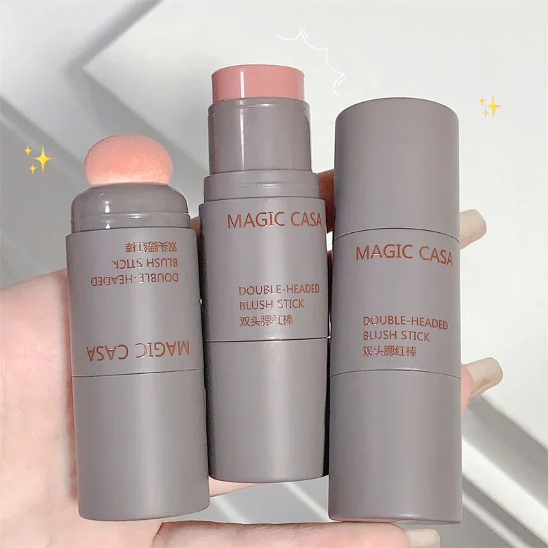 Double-ended Blush Stick Brightening Face Contouring Shadow Blusher Long-lasting Waterproof Cheek Tint Korean Makeup Cosmetics