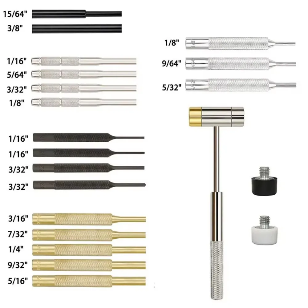 21pcs/set Gunsmithing Punch Tools Made Of Solid Material Including Steel Punch And Hammer With Bench Block Roll Pin Punch Set 6