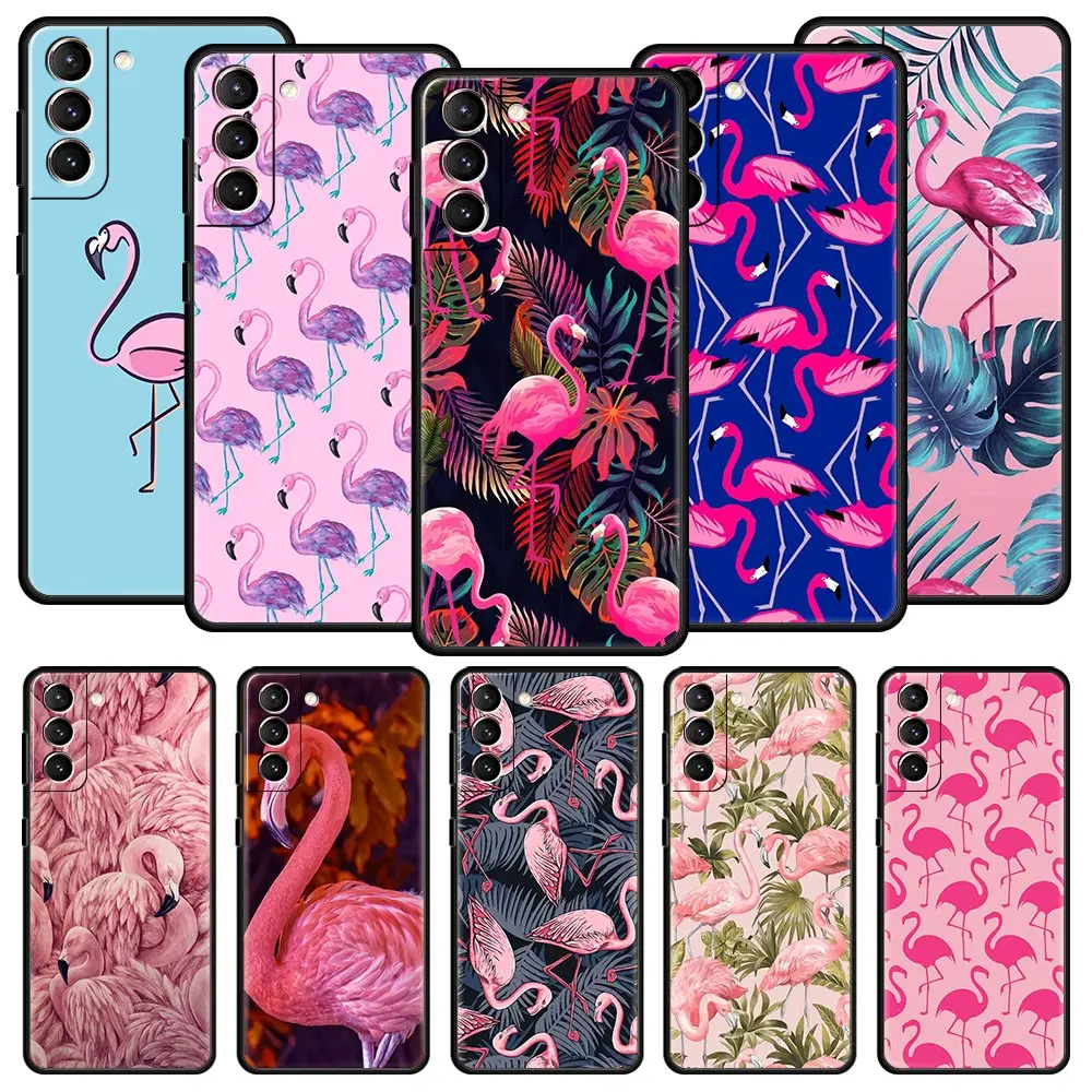 

Pink Red Flamingo Phone Case For Samsung Galaxy S23 S22 Ultra S20 S21 FE 5G S10 S9 Plus S10E S8 S7 Edge Soft TPU Pattern Cover