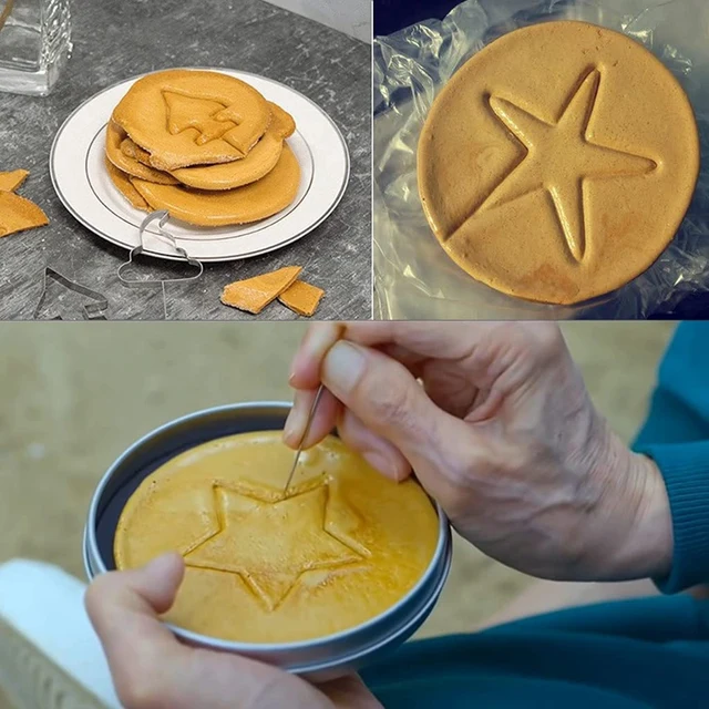 Korean Dalgona Kit Squid Game Sugar Candy Honeycomb Making Tools 9PCS Set - Squid Game Scene Honeycomb Challenge Recipe 5