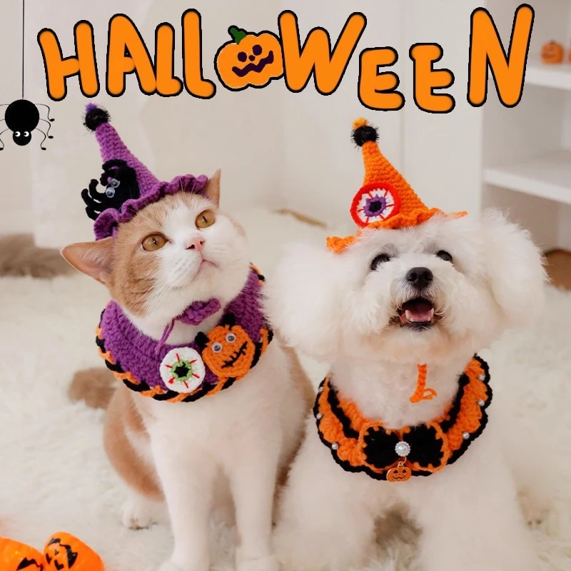 고양이 목걸이 액세서리 고양이 강아지 할로윈 의상 애완동물 옷 귀여운 애완동물 스카프 할로윈 장식 2026