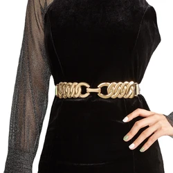 Fashion Dress Belts for Women Simple Waist Belt Ladies Band Alloy Chain Decoration Coat Sweater Party Belt Girdle Belt Gift