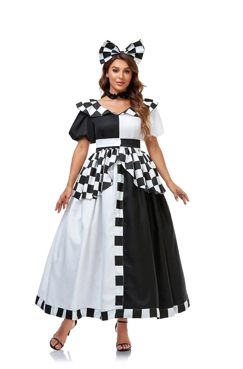 

Alice in Wonderland Women Costume Halloween Iracebeth Lolita Dress Costume The White Red Queen Cosplay Fantasia Fancy Dress